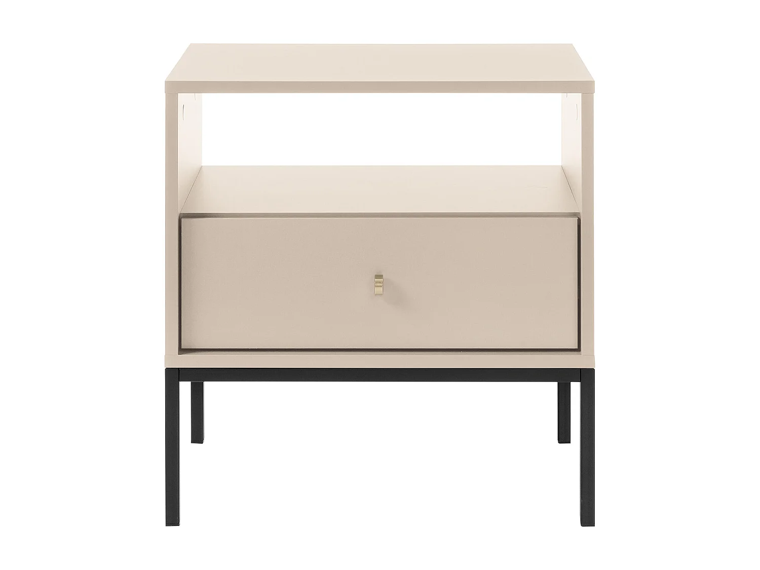 Nachtkastje - 1 lade en 1 nis - Beige - BOGDAN