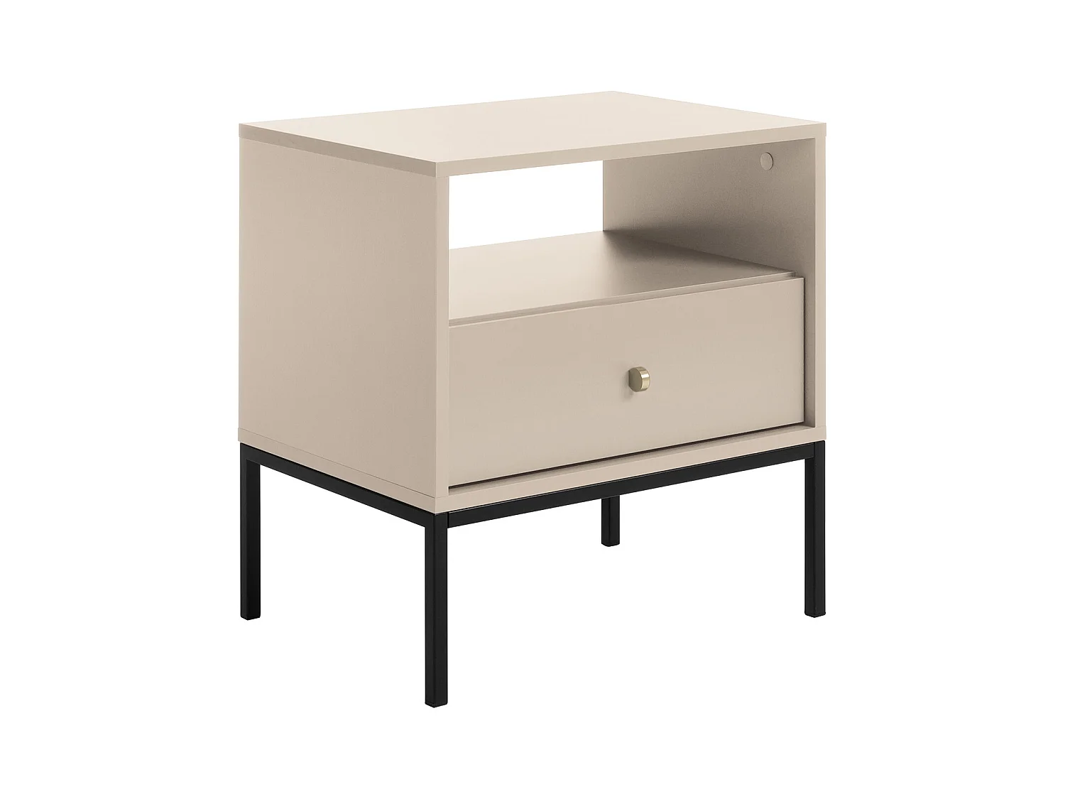 Nachttisch mit 1 Schublade & 1 Ablage - Beige - BOGDAN