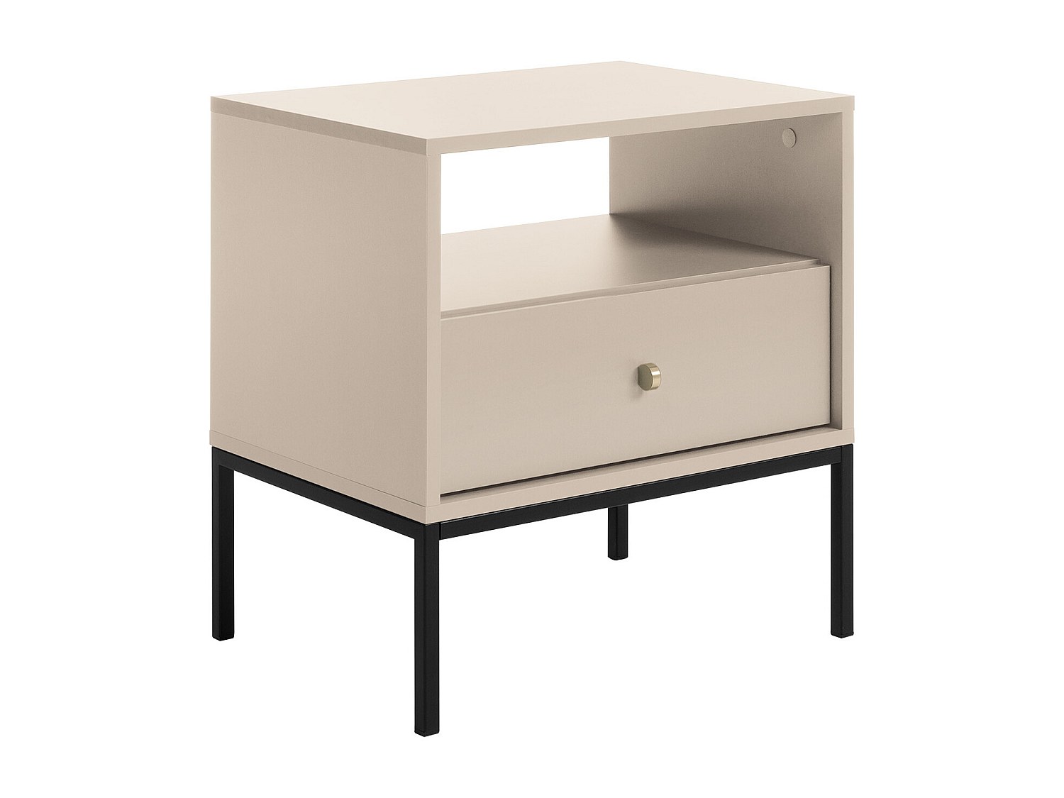 Nachttisch mit 1 Schublade & 1 Ablage - Beige - BOGDAN günstig online kaufen