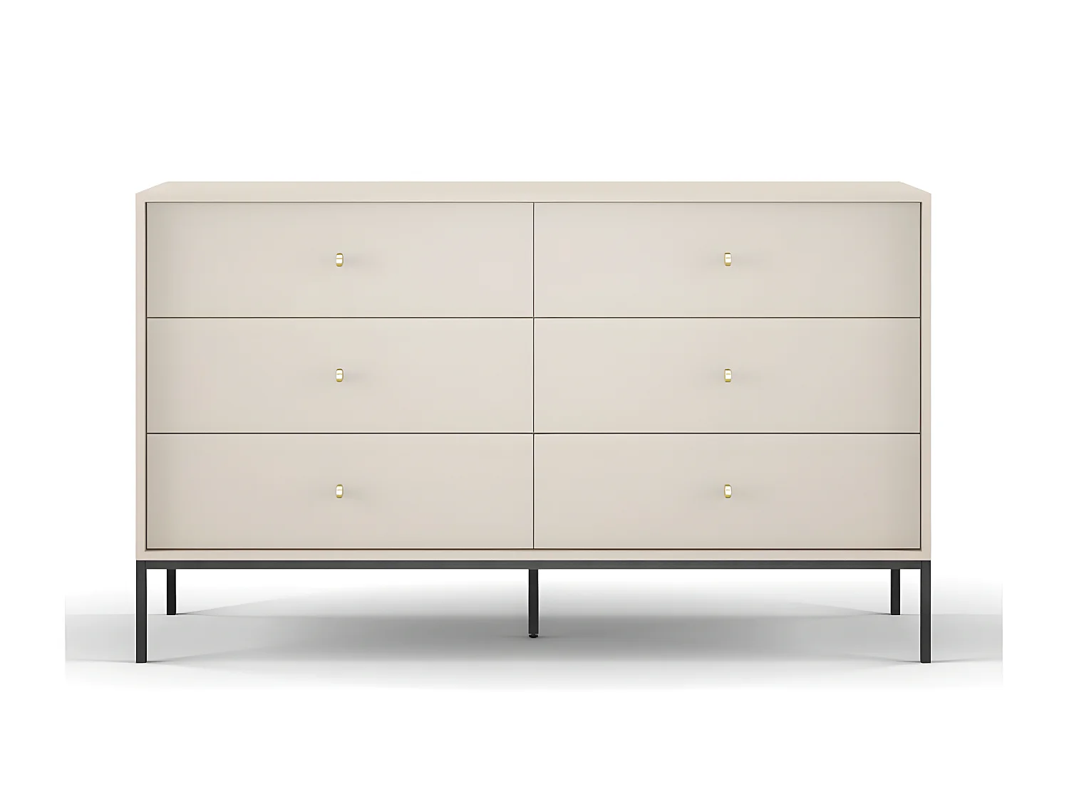 Commode 6 tiroirs - Beige - BOGDAN