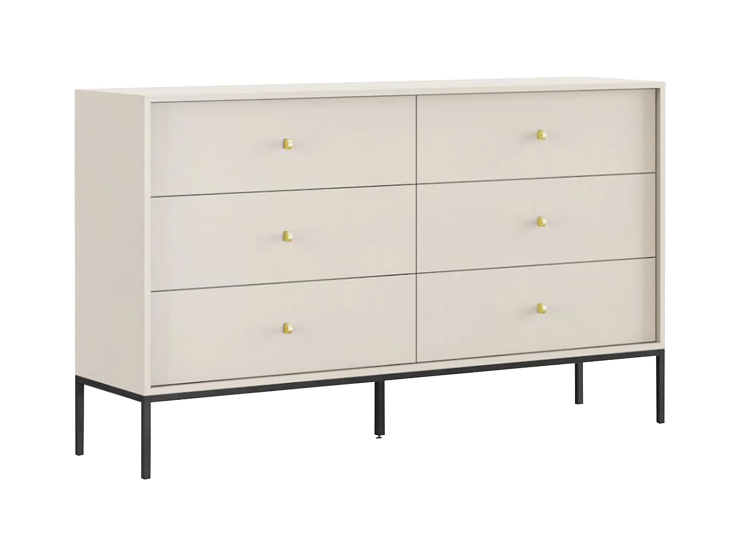 Commode 6 tiroirs - Beige - BOGDAN