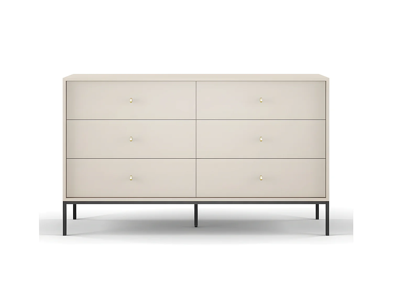 Commode 6 tiroirs - Beige - BOGDAN