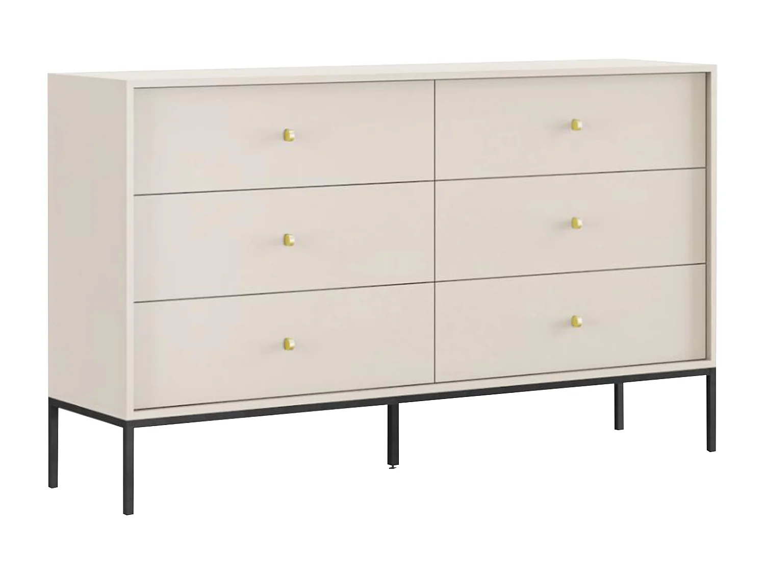Commode 6 tiroirs - Beige - BOGDAN