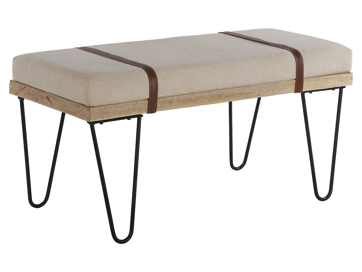 Banc capitonné banquette rembourré gris 101x45x40 cm WOMO-DESIGN