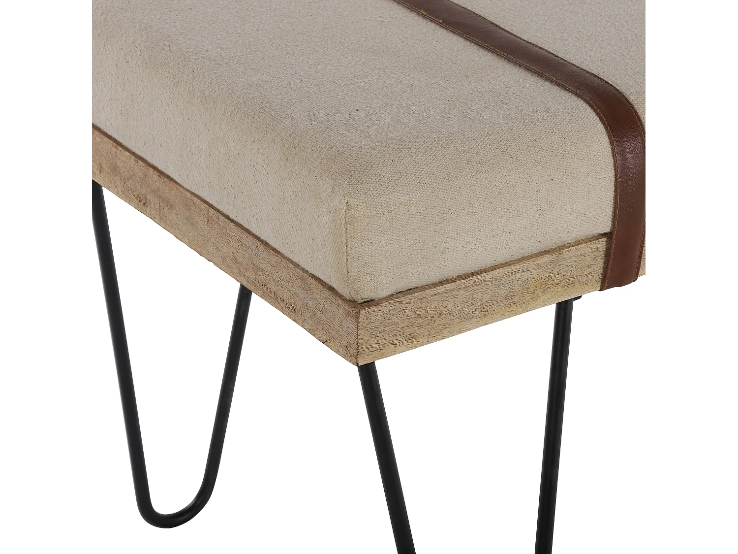 Banc capitonné banquette rembourré gris 101x45x40 cm WOMO-DESIGN