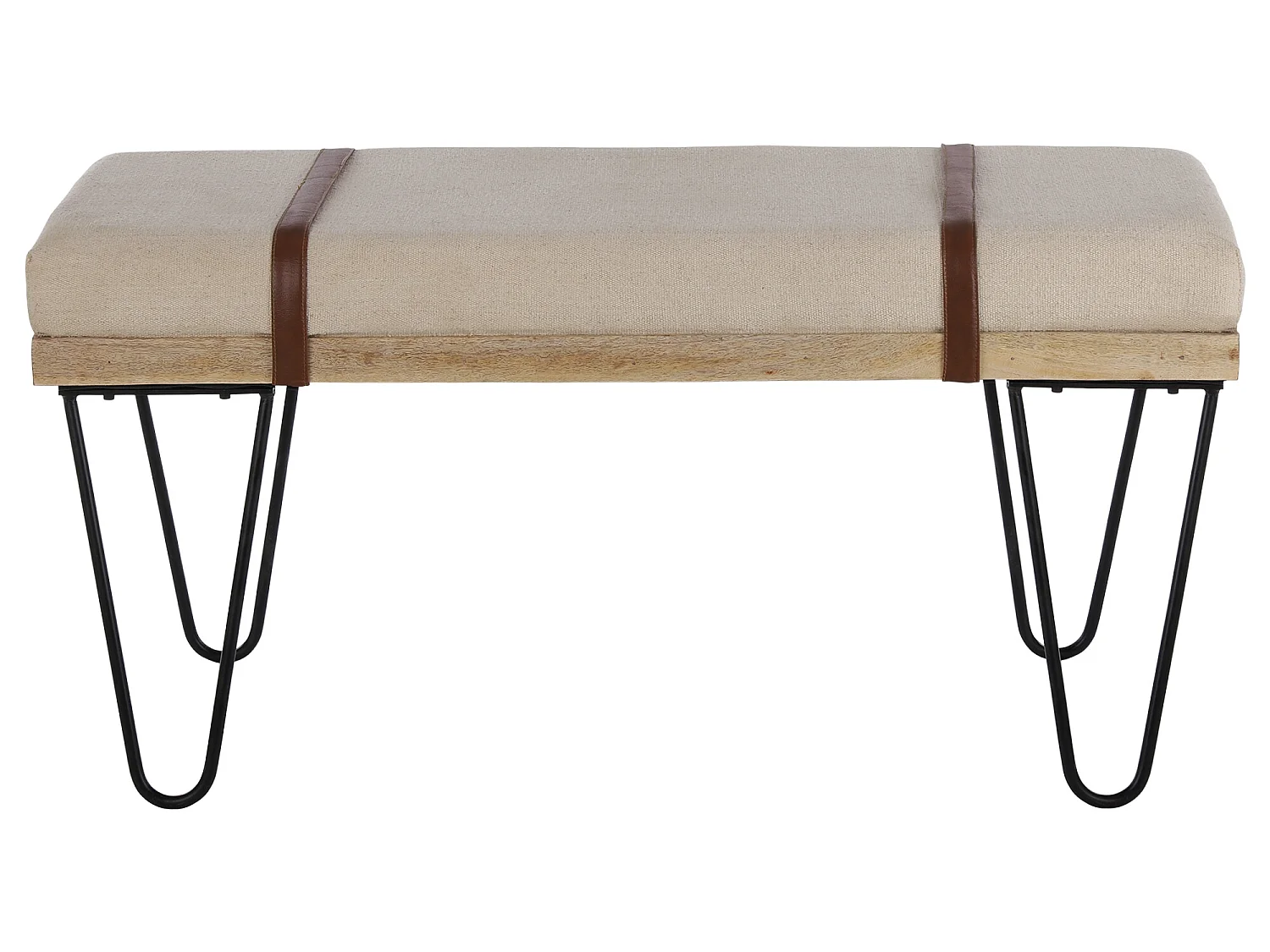 Banc capitonné banquette rembourré gris 101x45x40 cm WOMO-DESIGN