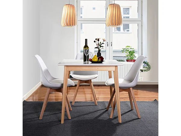 Table de salle à manger carré parfait pour petits espaces en bois CURRENCY SQUARE TOP 80 A