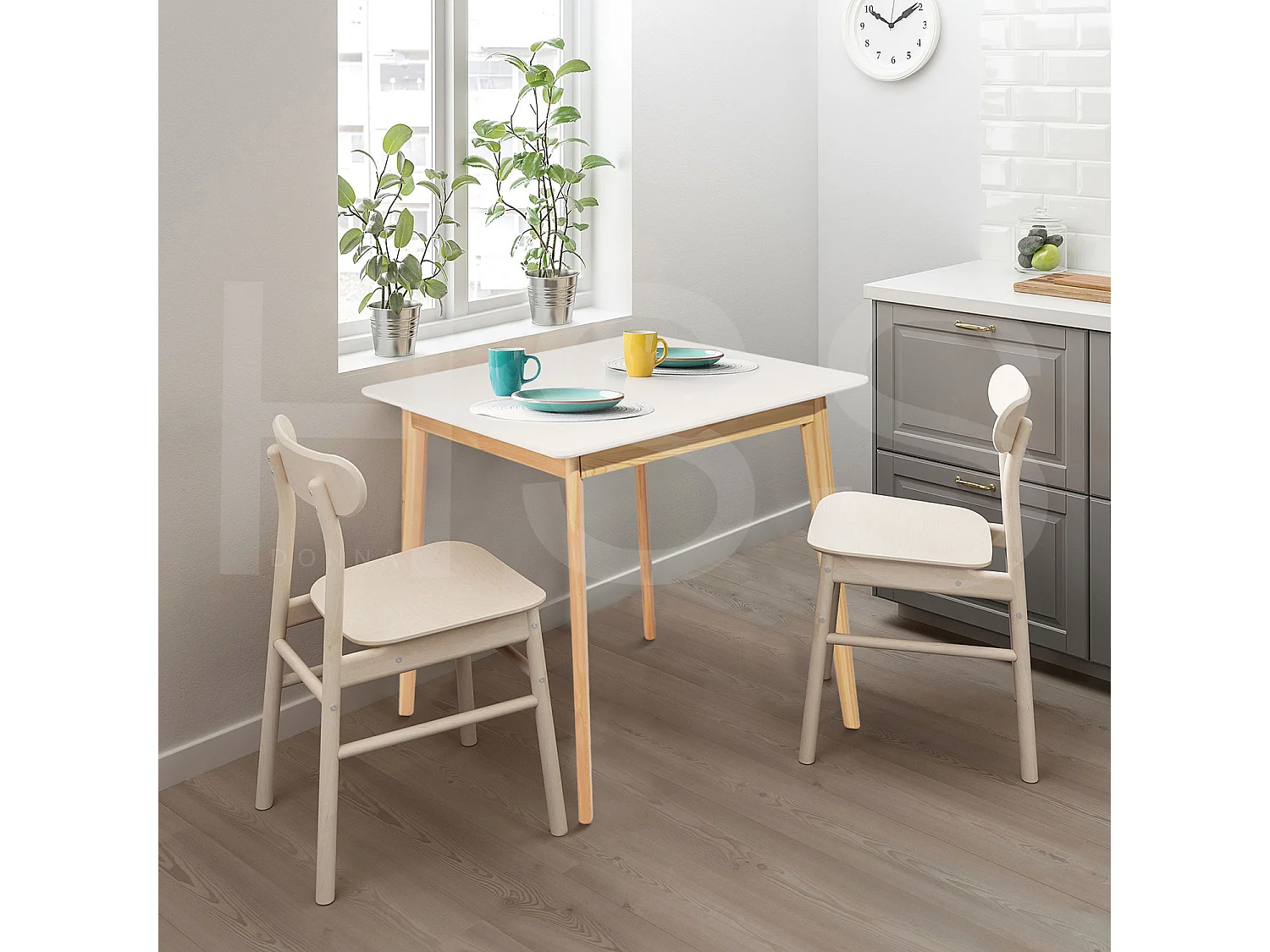 Table de salle à manger carré parfait pour petits espaces en bois CURRENCY SQUARE TOP 80 A