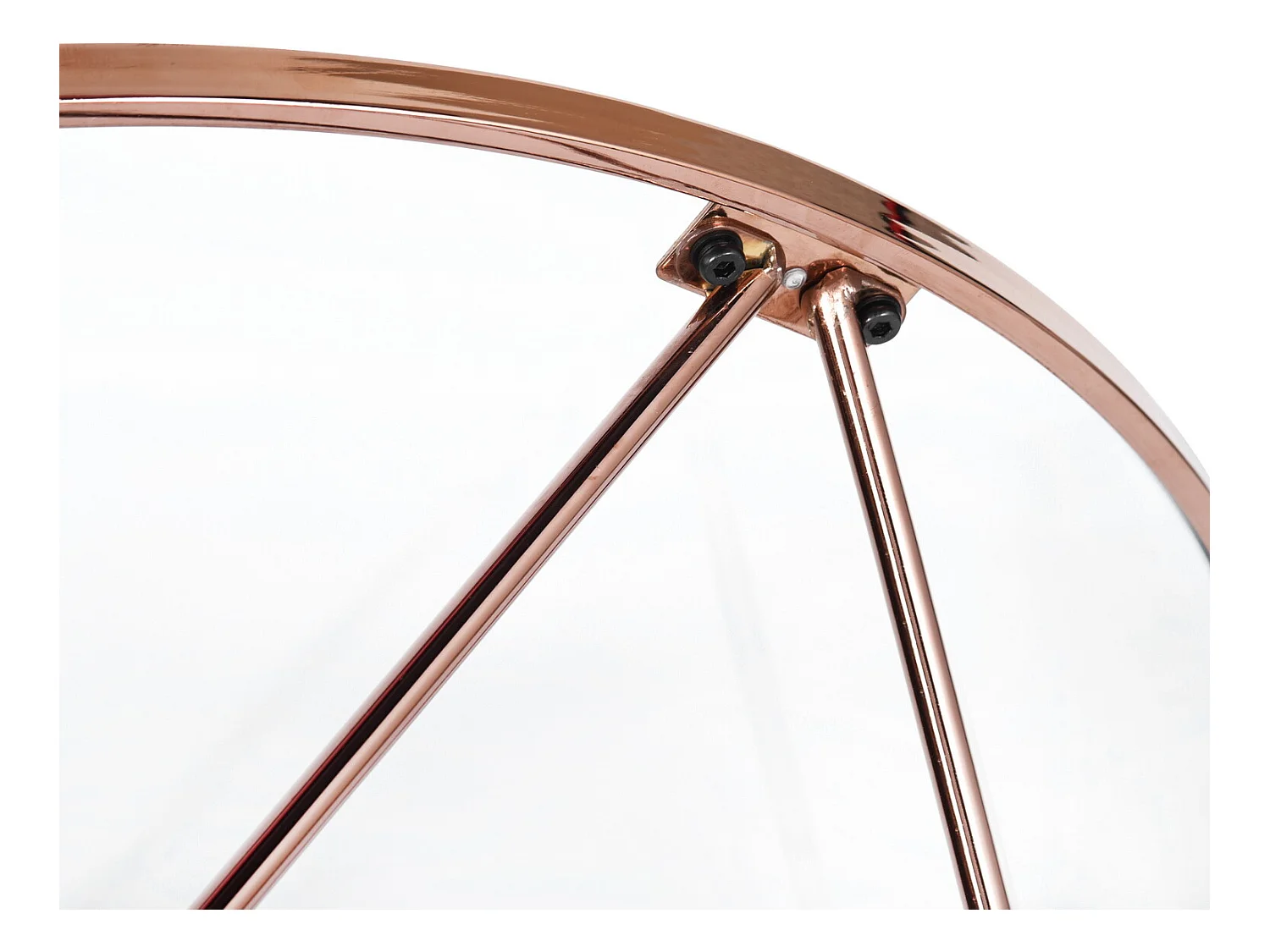 URBAN MEUBLE  Mesa auxiliar redonda de vidrio templado con estructura rosa, estilo moderno