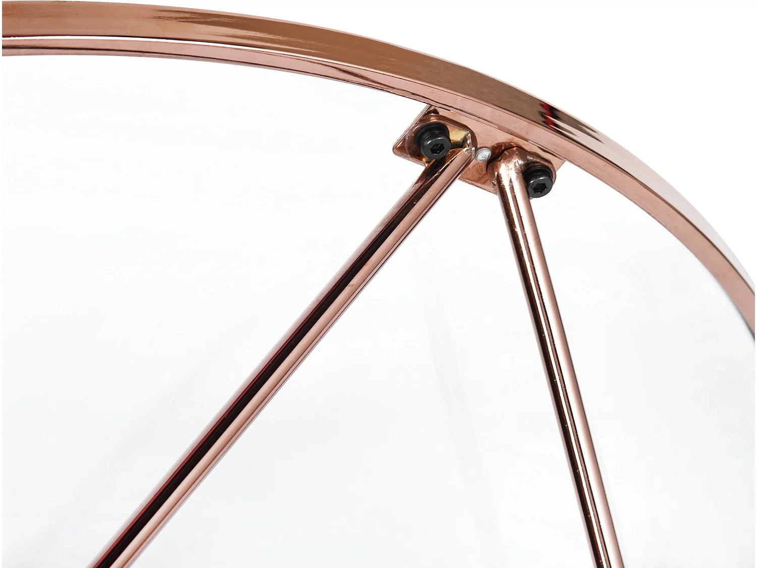 Tavolino rotondo in vetro temperato gambe in metallo oro rosa CANALES PICCOLA GAMBA ORO