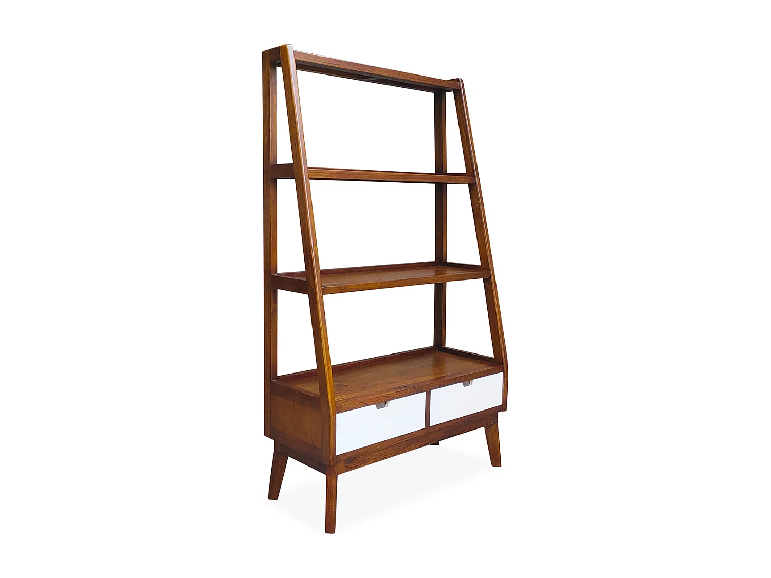 ARTIC - Bibliothèque en bois marron et blanc H170