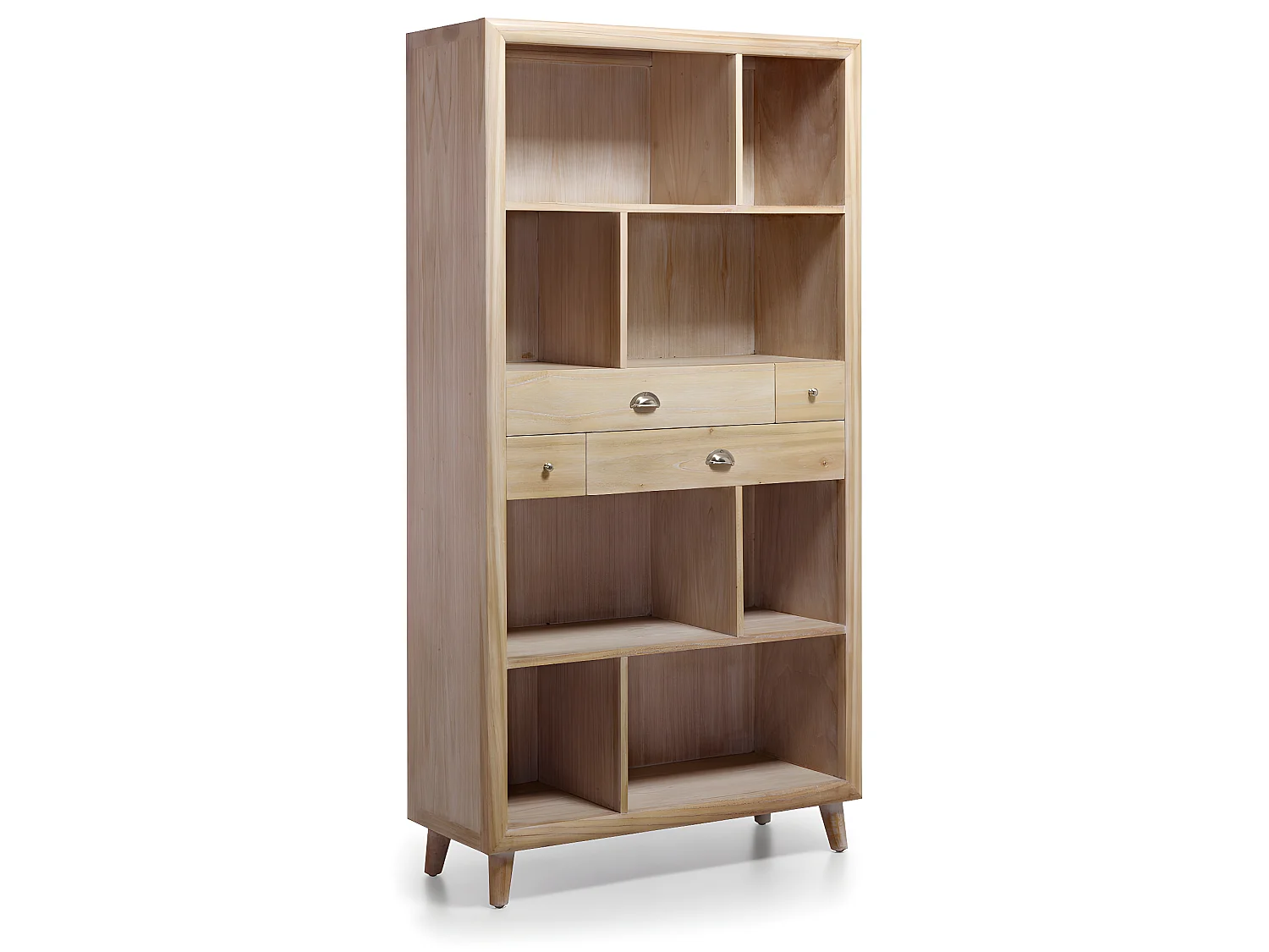 BROMO - Bibliothèque en bois beige H190
