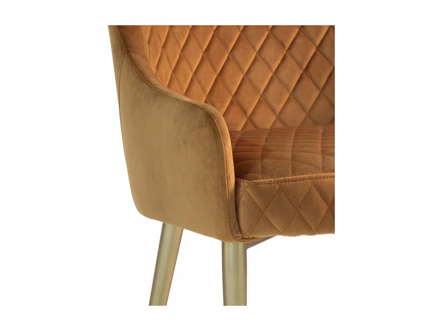 MELISSA - Fauteuil rembourré velours orange