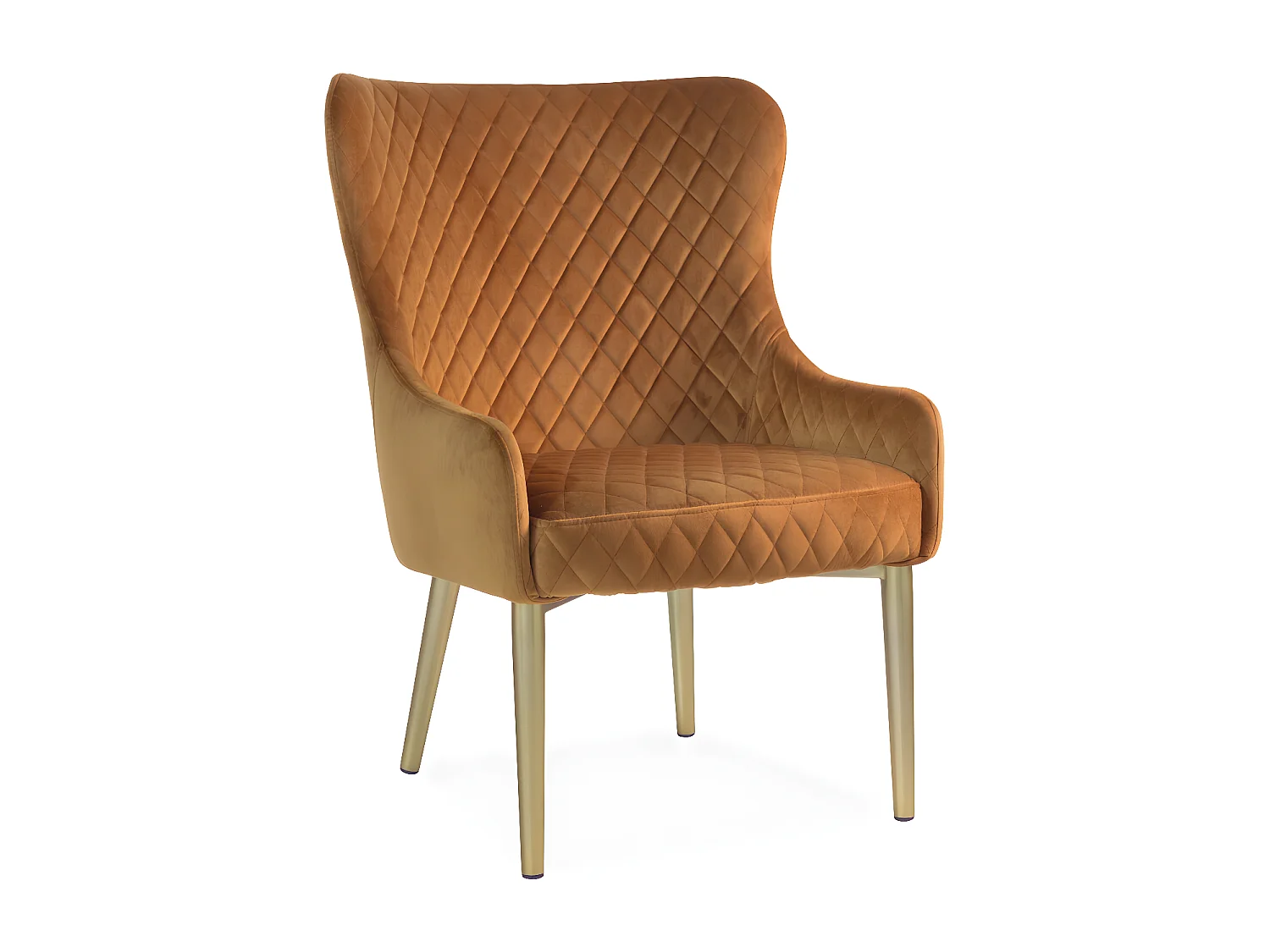 MELISSA - Fauteuil rembourré velours orange