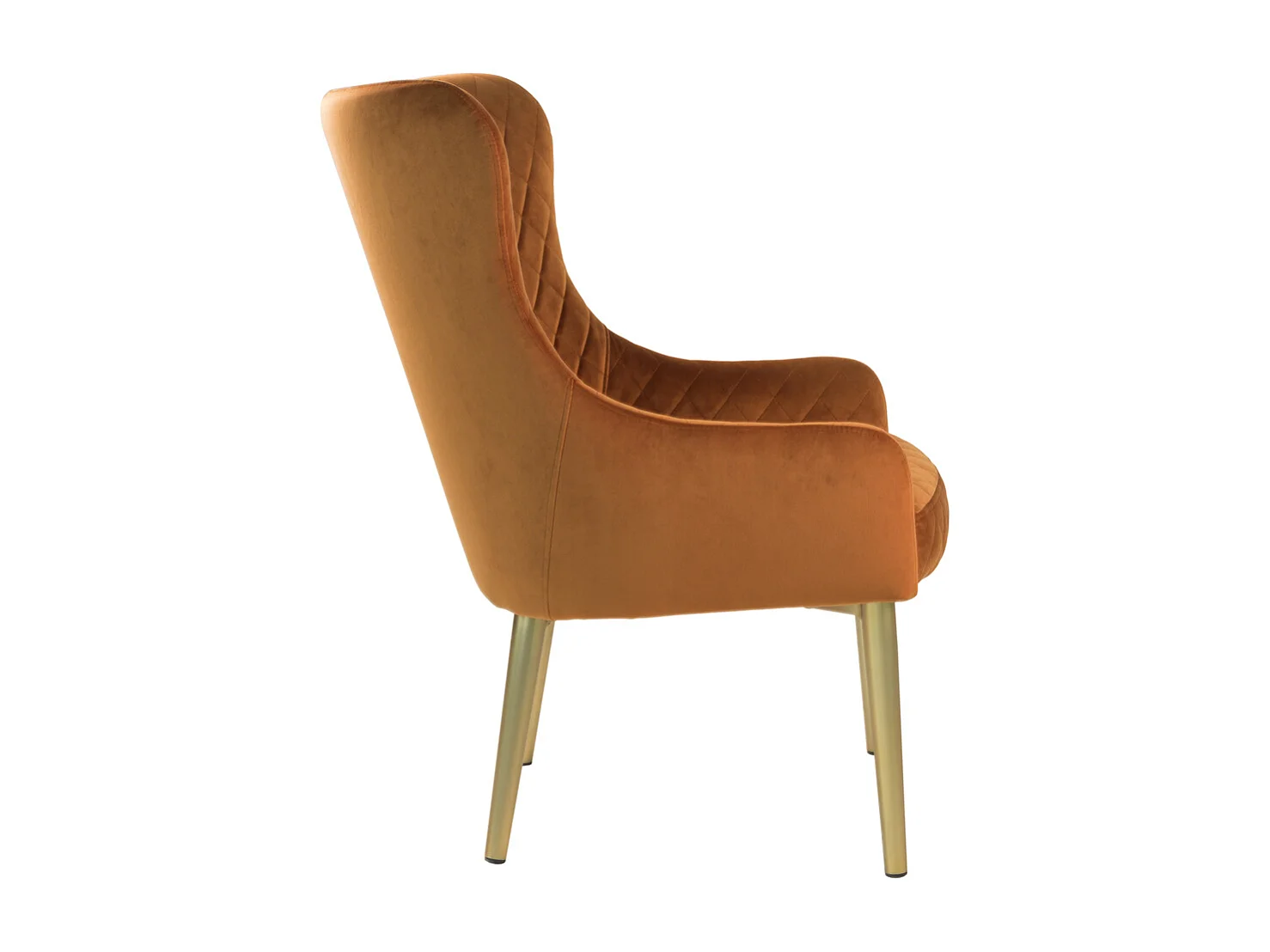 MELISSA - Fauteuil rembourré velours orange