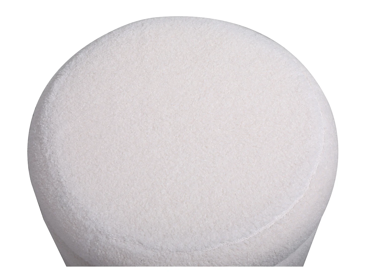 Pouf en tissu bouclette blanc ECAMBI