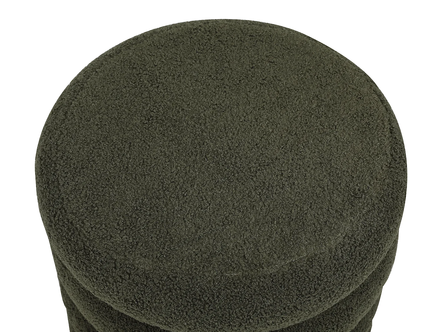 Pouf en tissu bouclette vert sapin ECAMBI