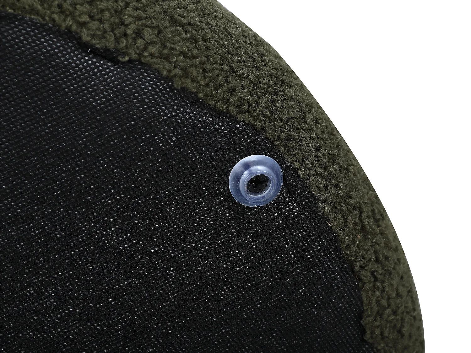 Pouf en tissu bouclette vert sapin ECAMBI