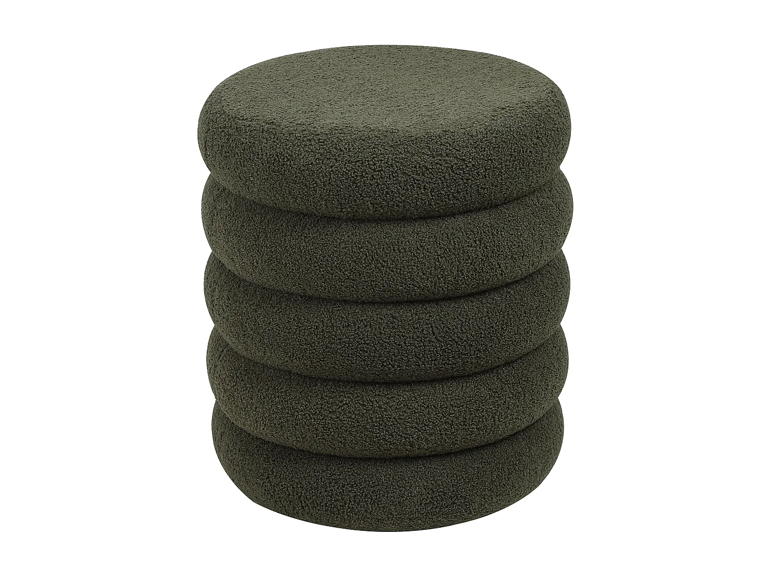 Pouf en tissu bouclette vert sapin ECAMBI