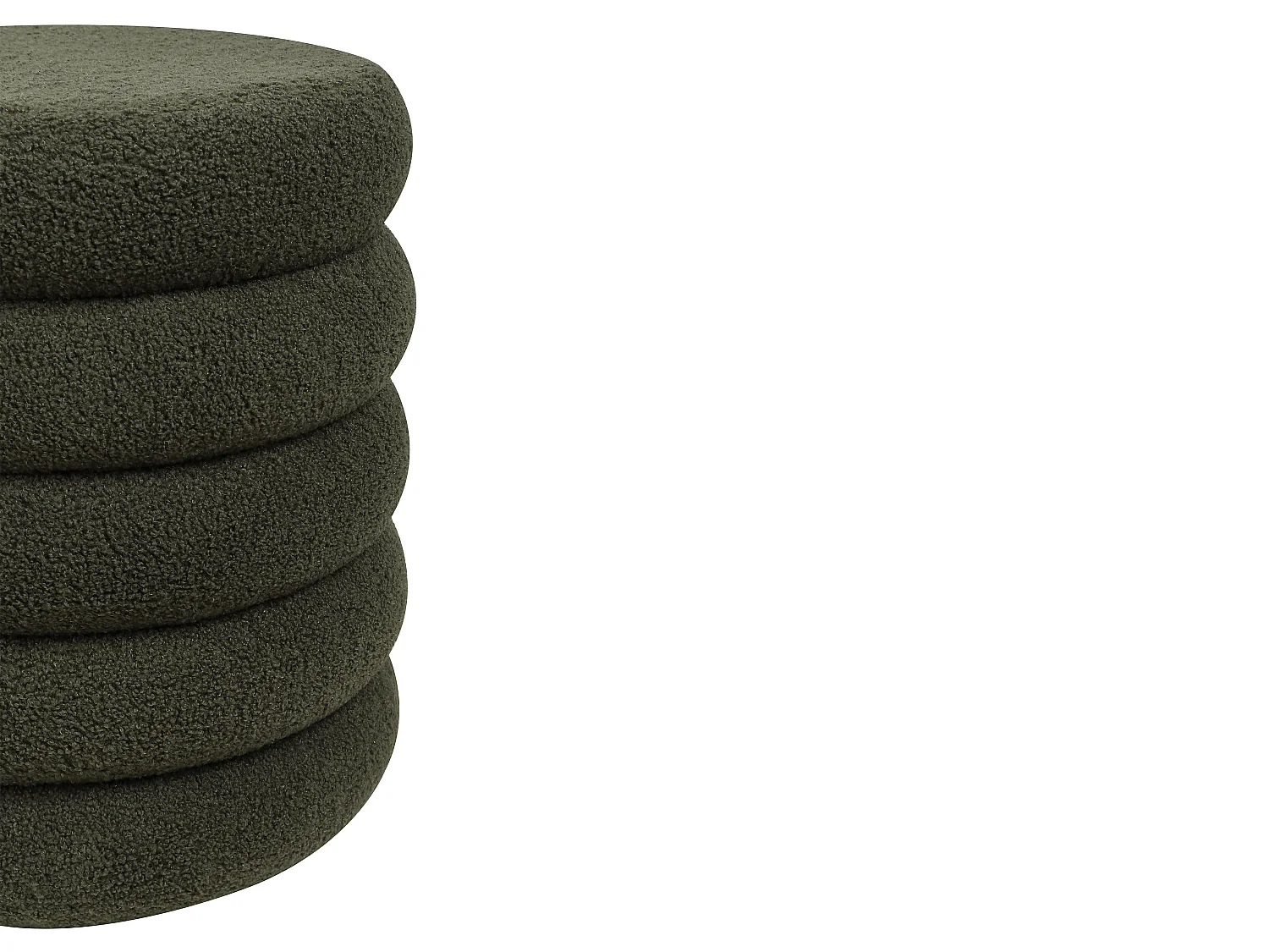 Pouf en tissu bouclette vert sapin ECAMBI