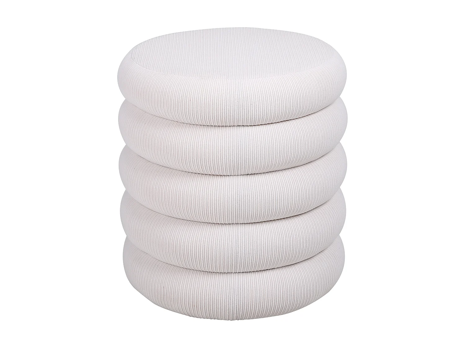 Pouf in Velluto a coste Panna - ECAMBI