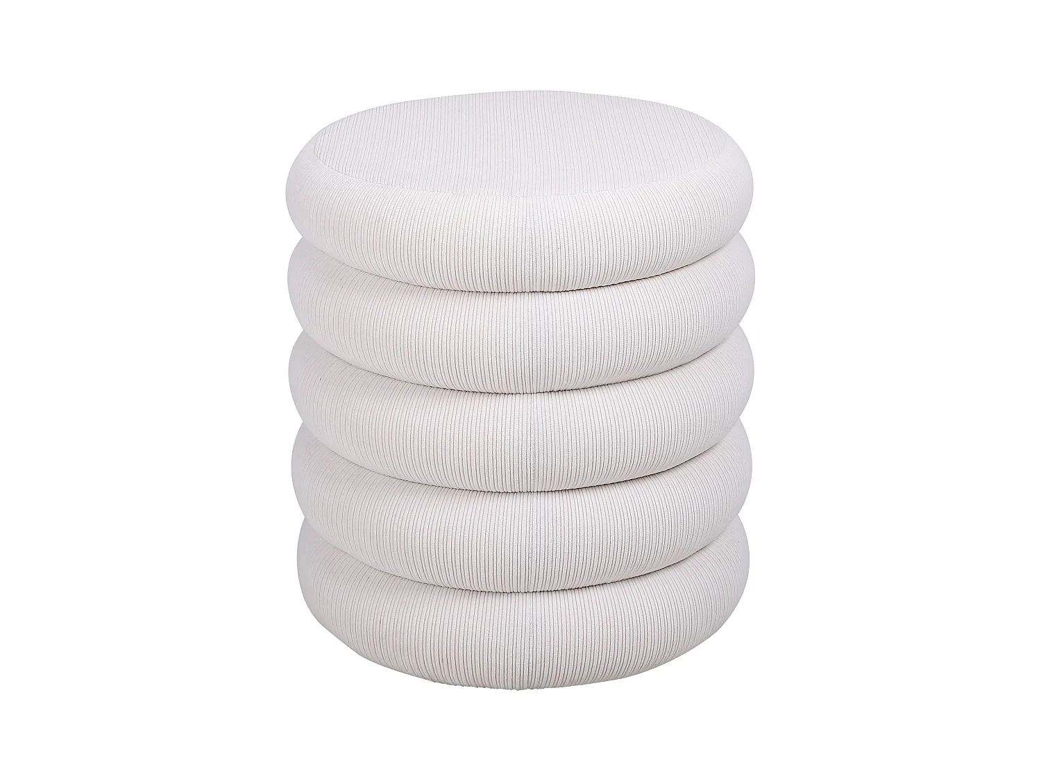 Puf ze sztruksu kremowy – ECAMBI