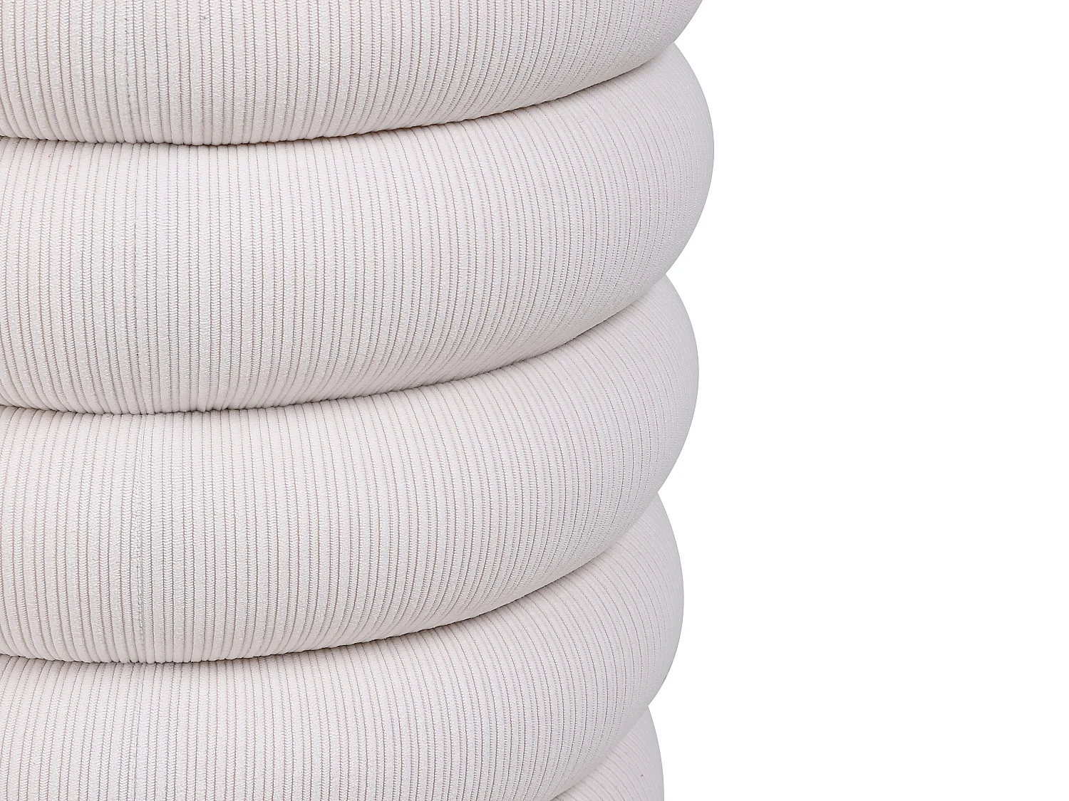 Puff i kremfarget kordfløyel ECAMBI