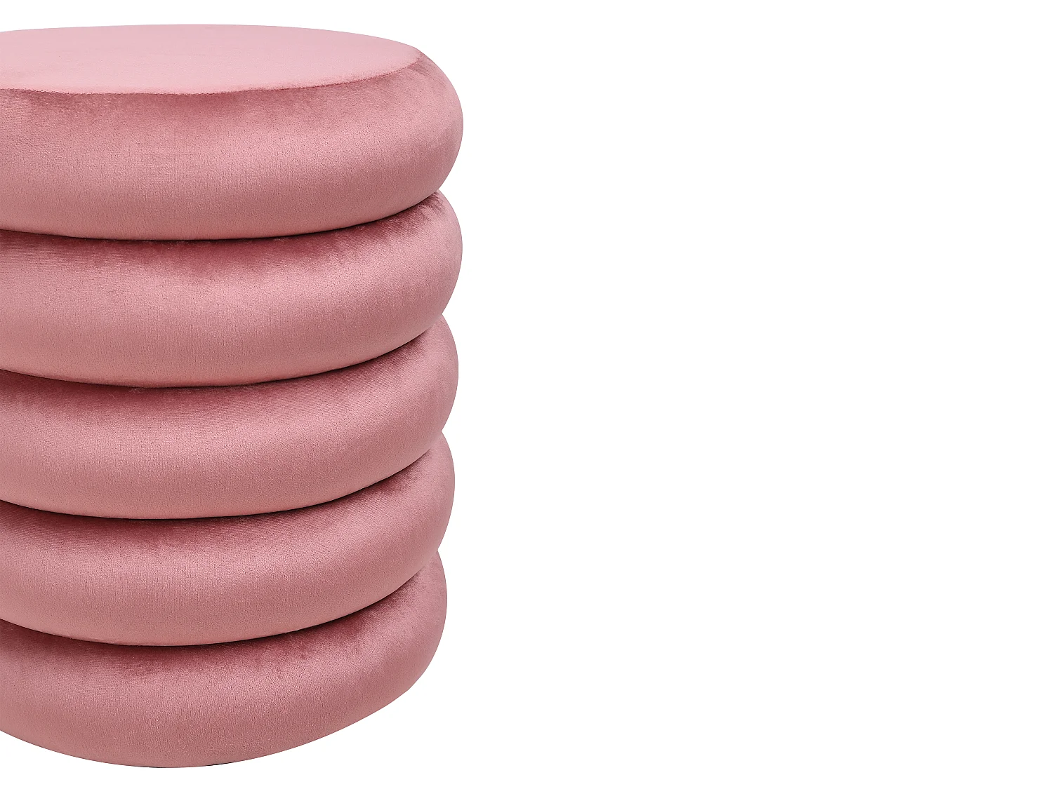 Pouf en velours rose ECAMBI