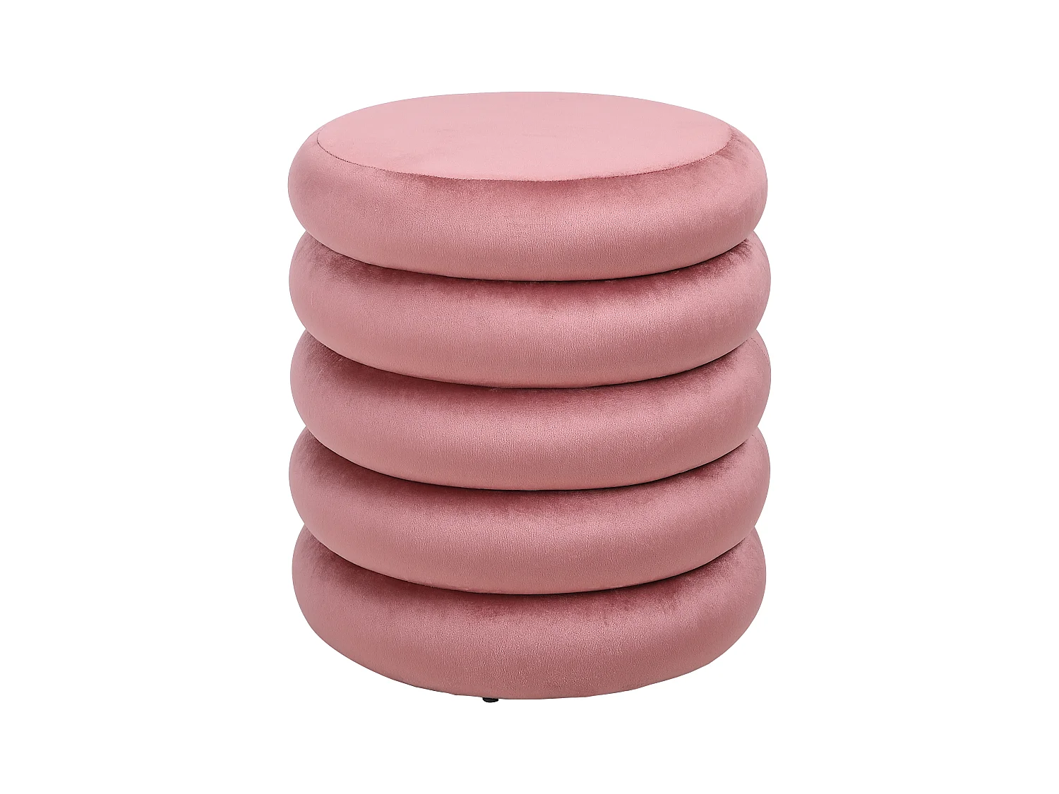 Puf de terciopelo rosa ECAMBI