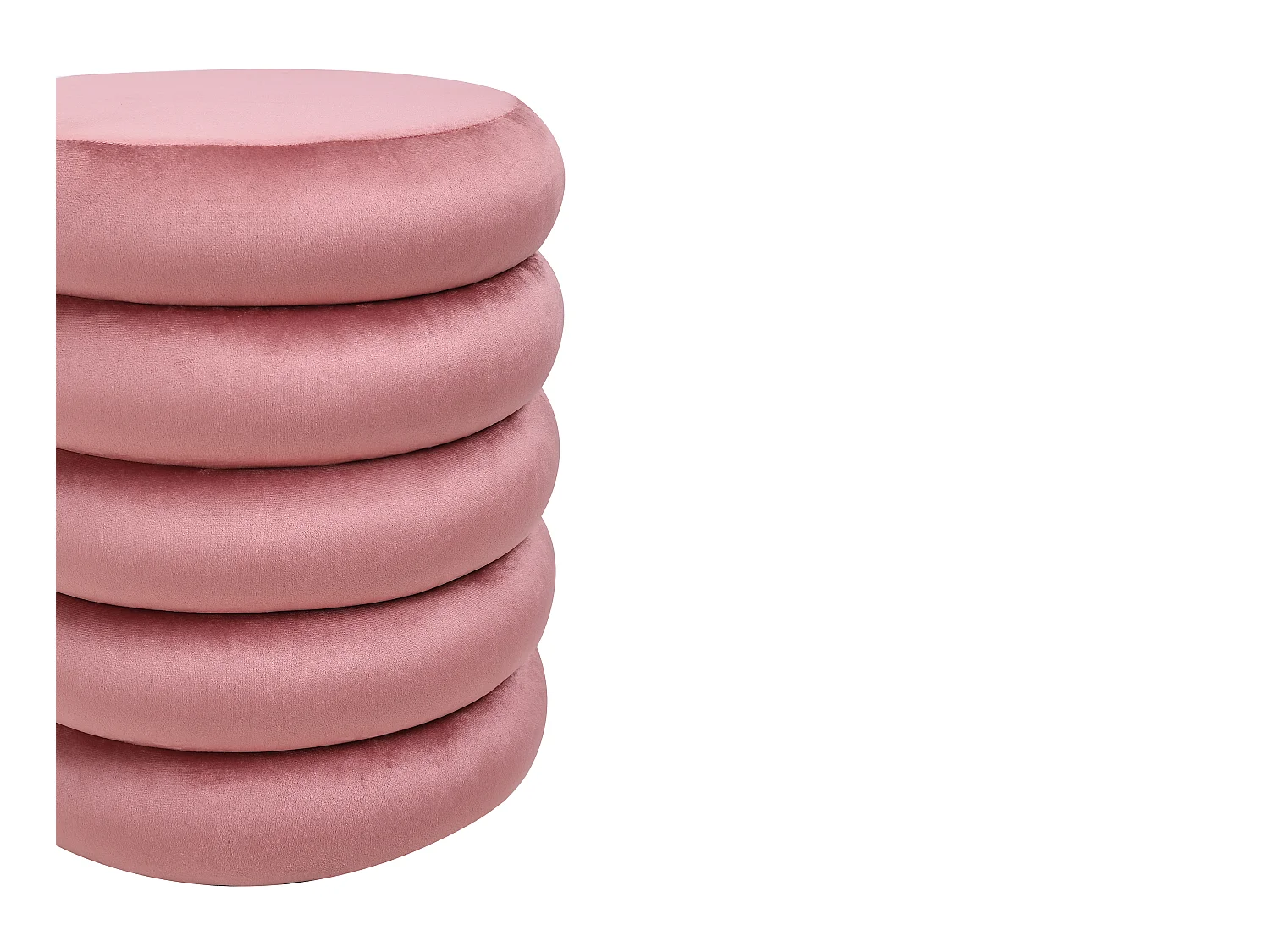 Puf de terciopelo rosa ECAMBI