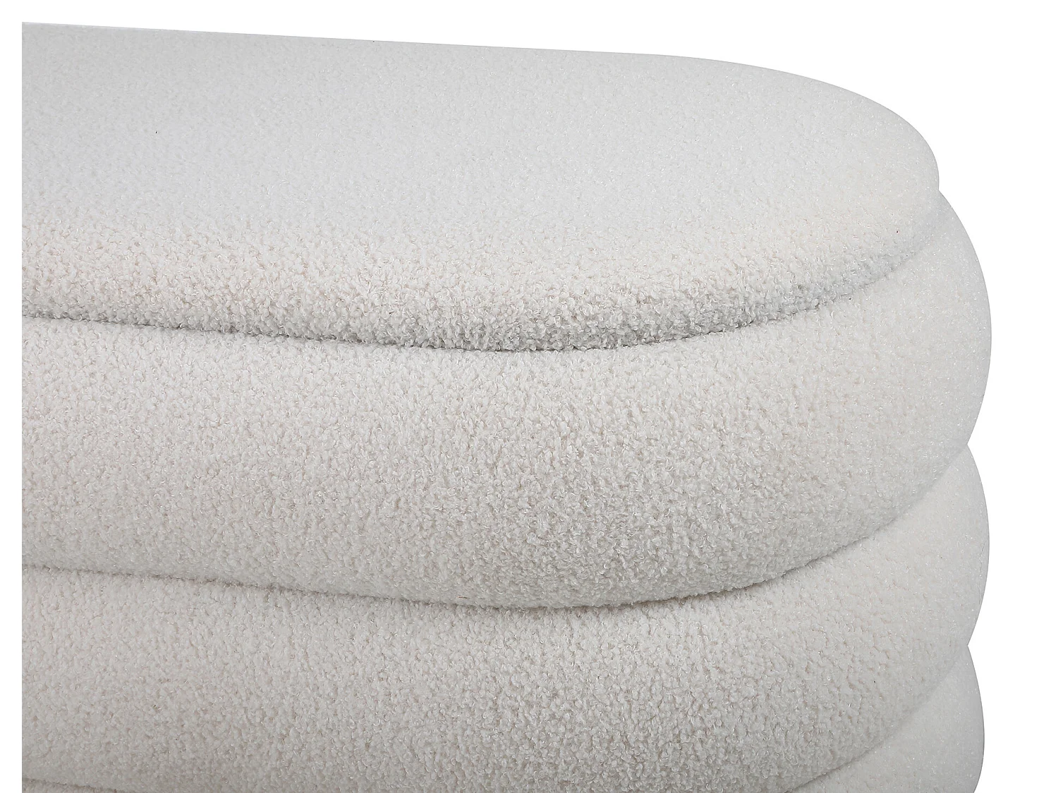 Banc coffre - Tissu bouclette - Blanc - ECAMBI