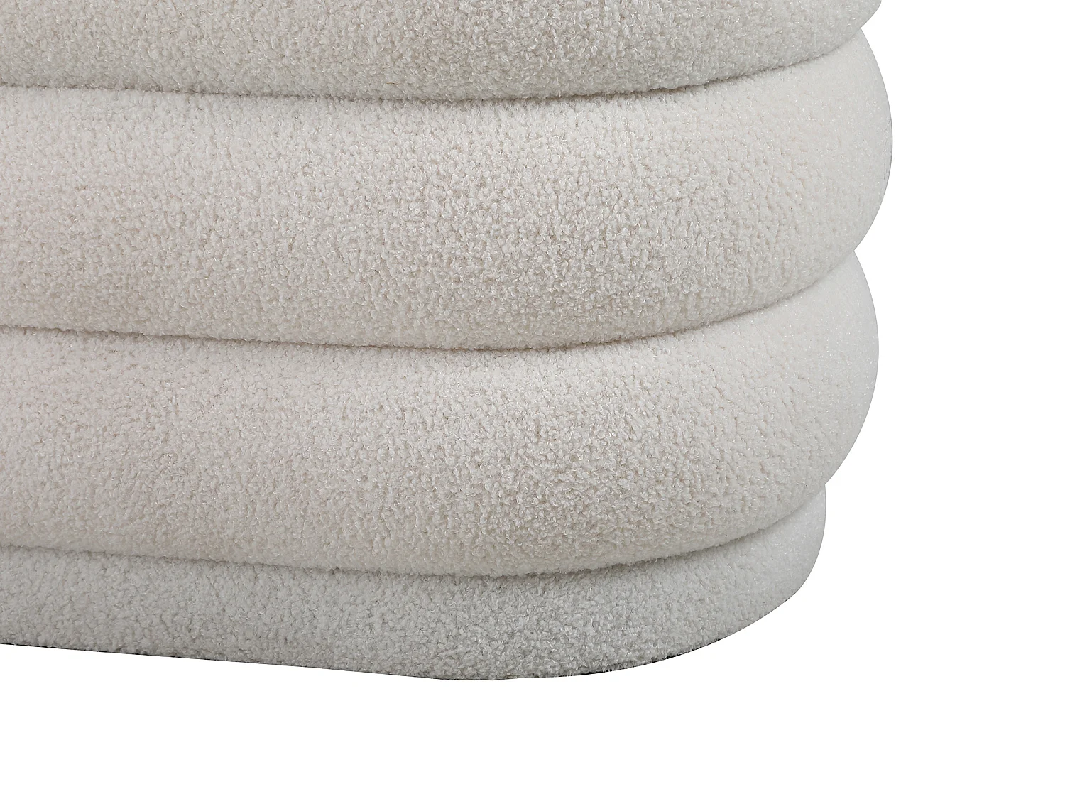 Banc coffre - Tissu bouclette - Blanc - ECAMBI