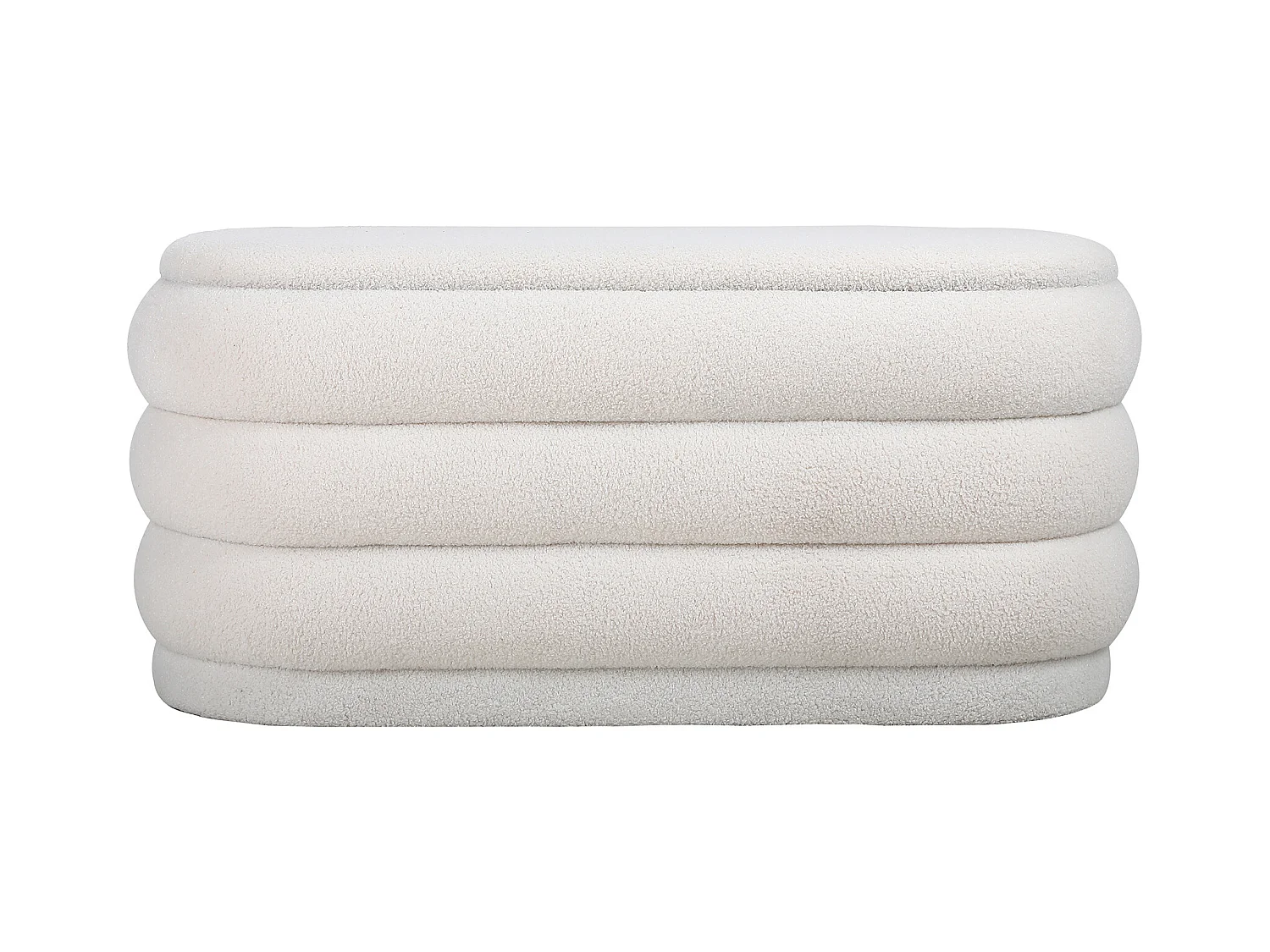 Banktruhe - Bouclé-Stoff - Weiß - ECAMBI