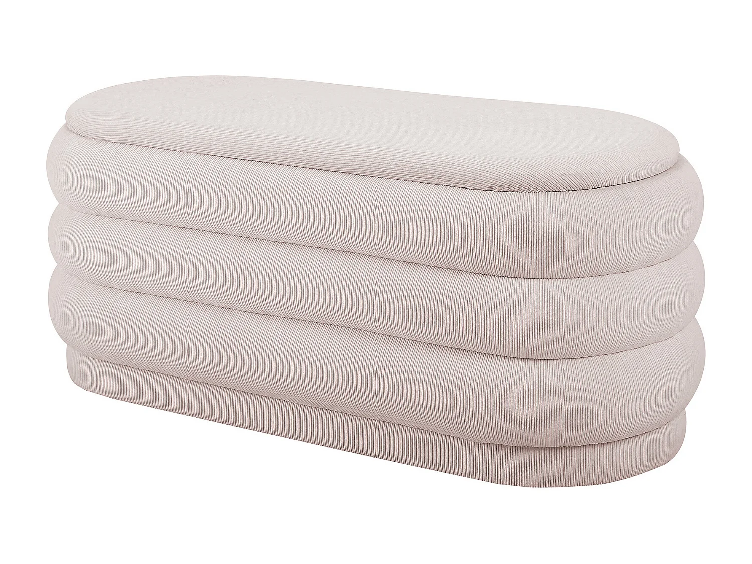 Banc coffre - Velours côtelé - Crème - ECAMBI