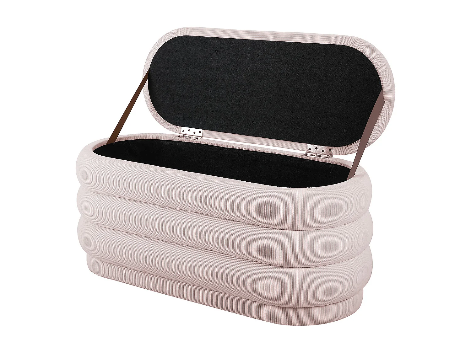 Banc coffre - Velours côtelé - Crème - ECAMBI