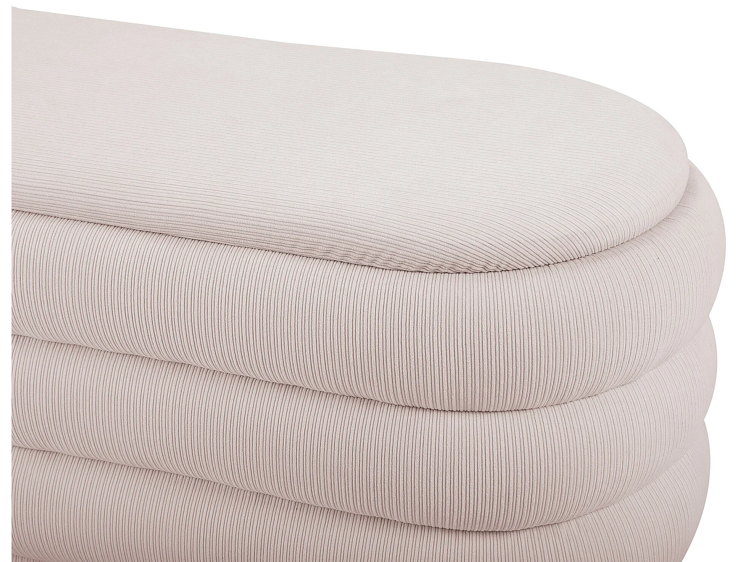 Banc coffre - Velours côtelé - Crème - ECAMBI