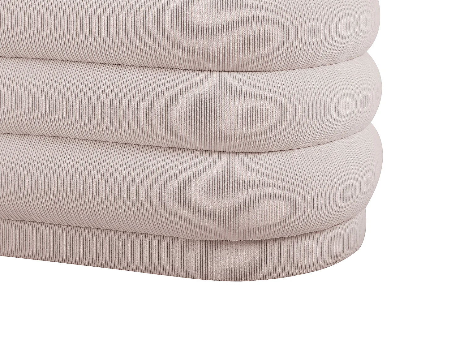 Banc coffre - Velours côtelé - Crème - ECAMBI