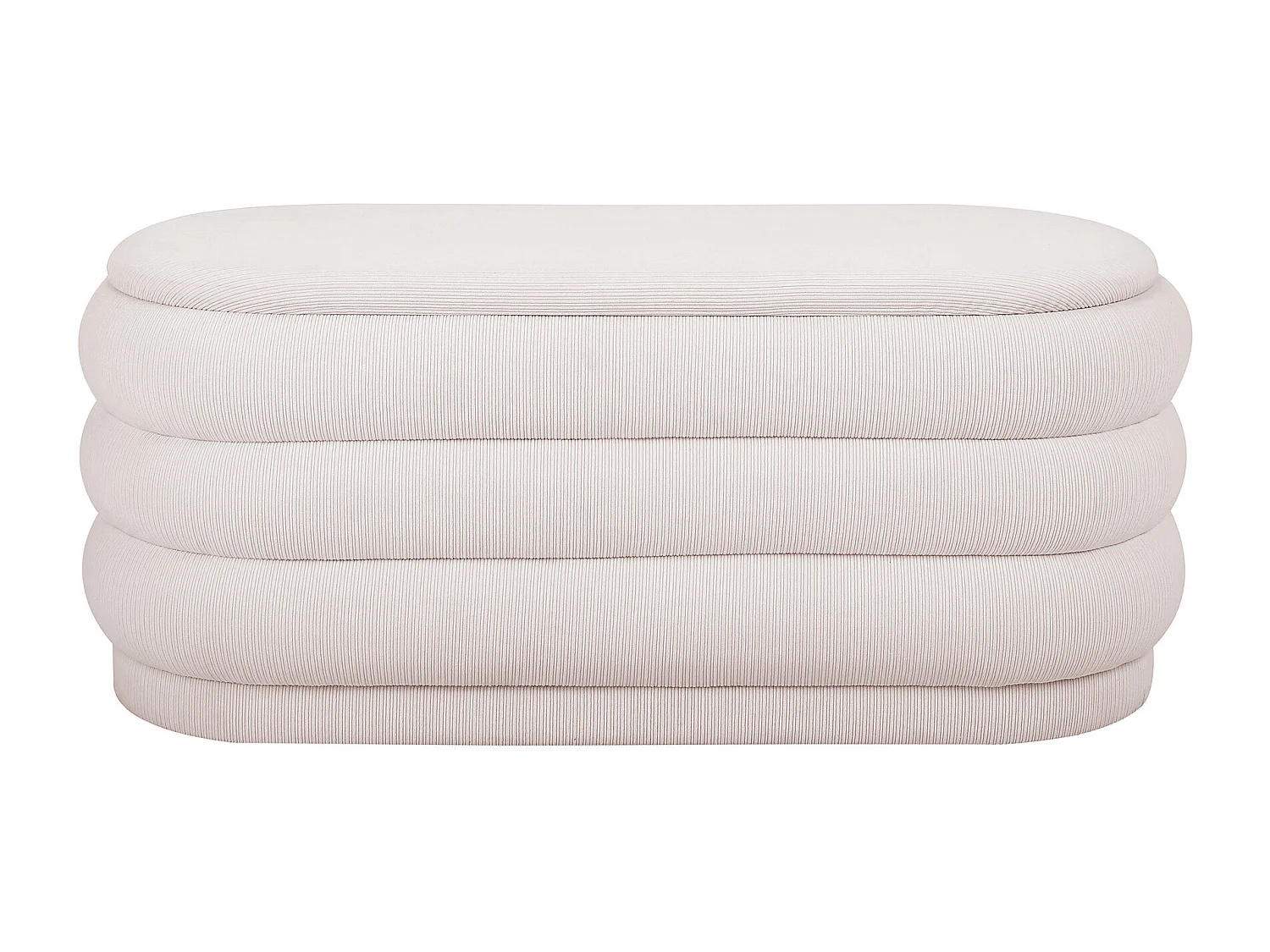 Banc coffre - Velours côtelé - Crème - ECAMBI