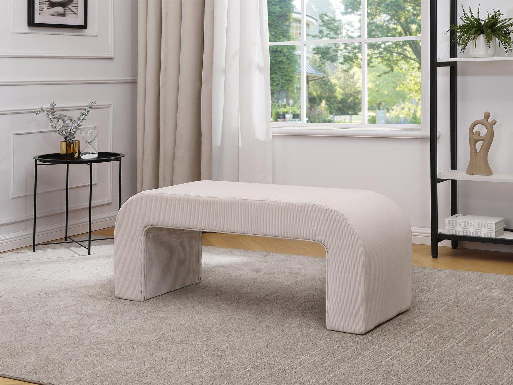 Banc en velours côtelé - Crème - CALVELO