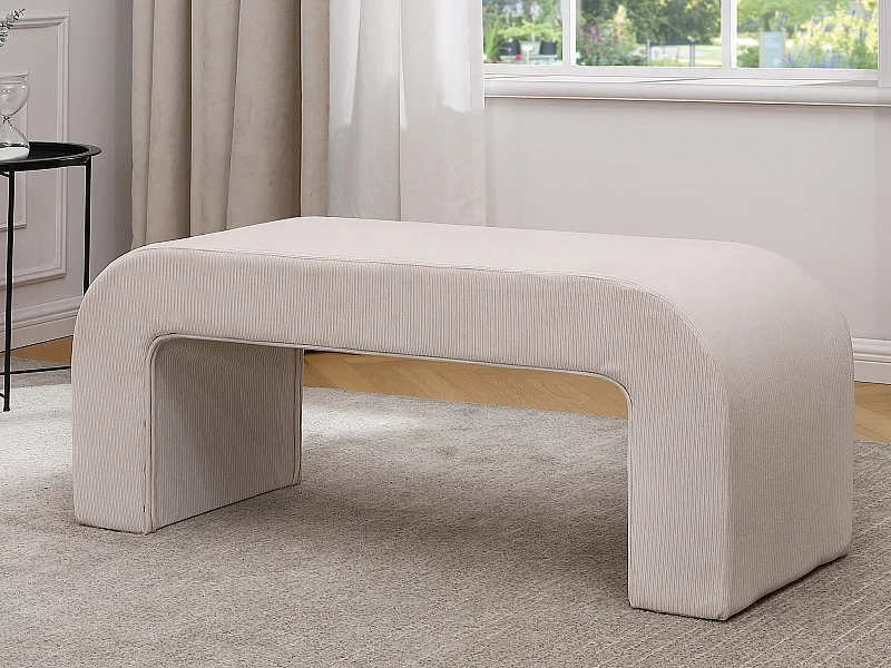 Banc en velours côtelé - Crème - CALVELO