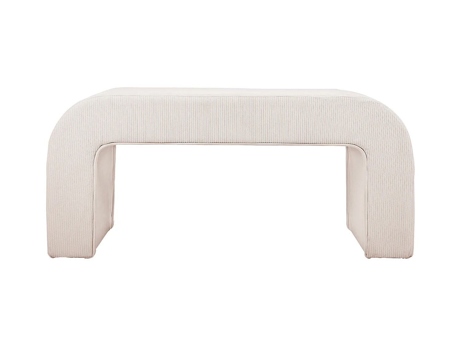Banco de terciopelo de canalé - Crema - CALVELO