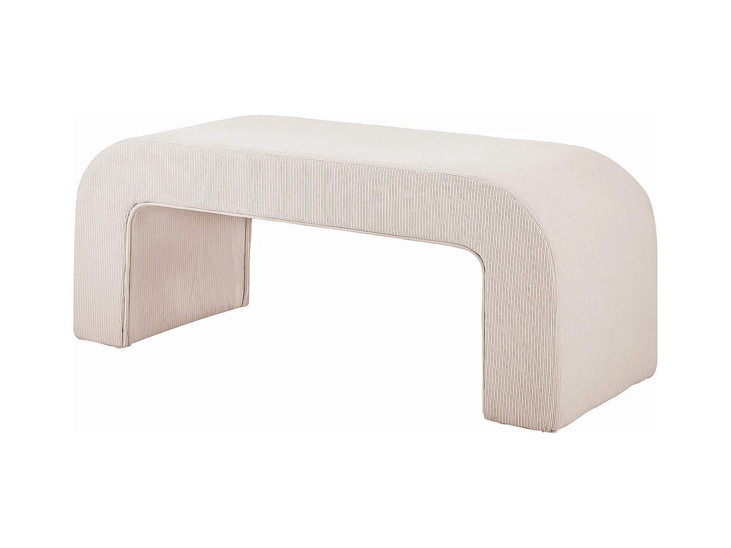 Banco de terciopelo de canalé - Crema - CALVELO