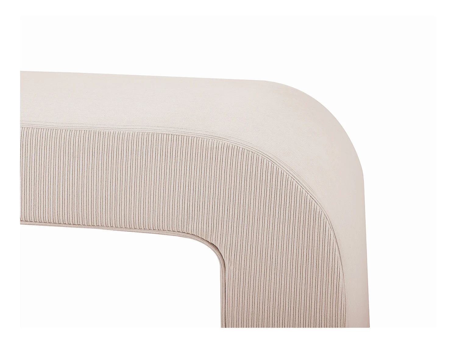 Banco de terciopelo de canalé - Crema - CALVELO