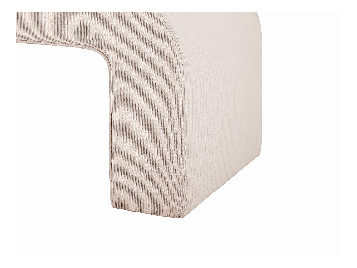 Banco de terciopelo de canalé - Crema - CALVELO