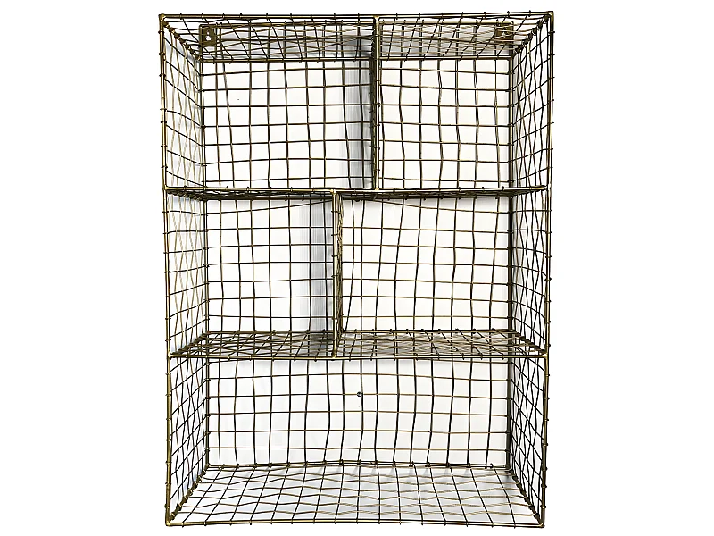 Estantería de pared de metal oro