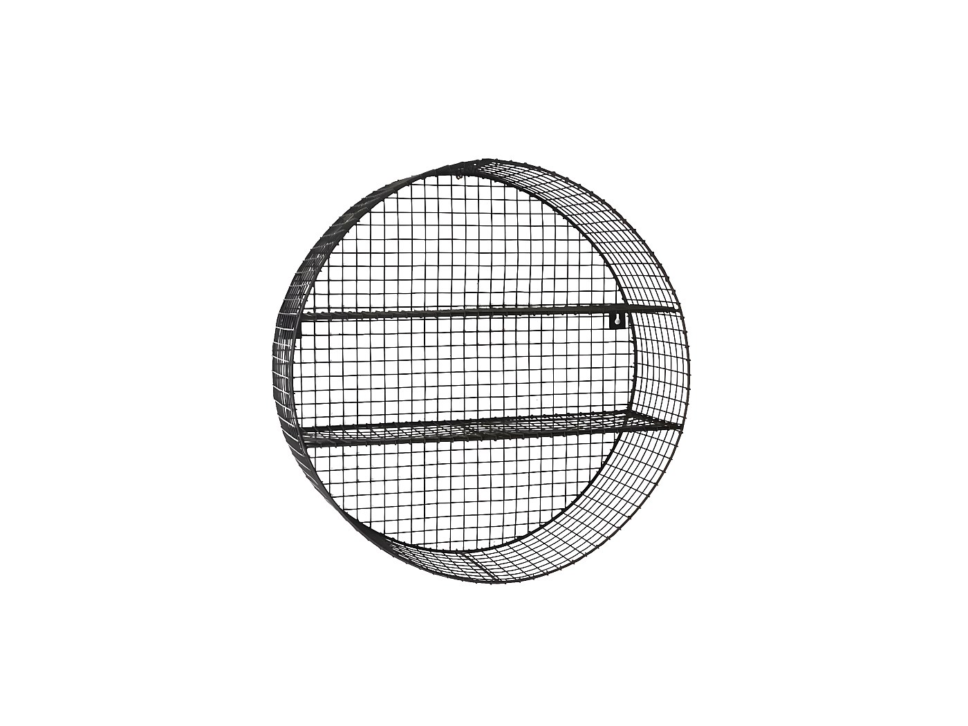 Etagère murale ronde métal grillagé