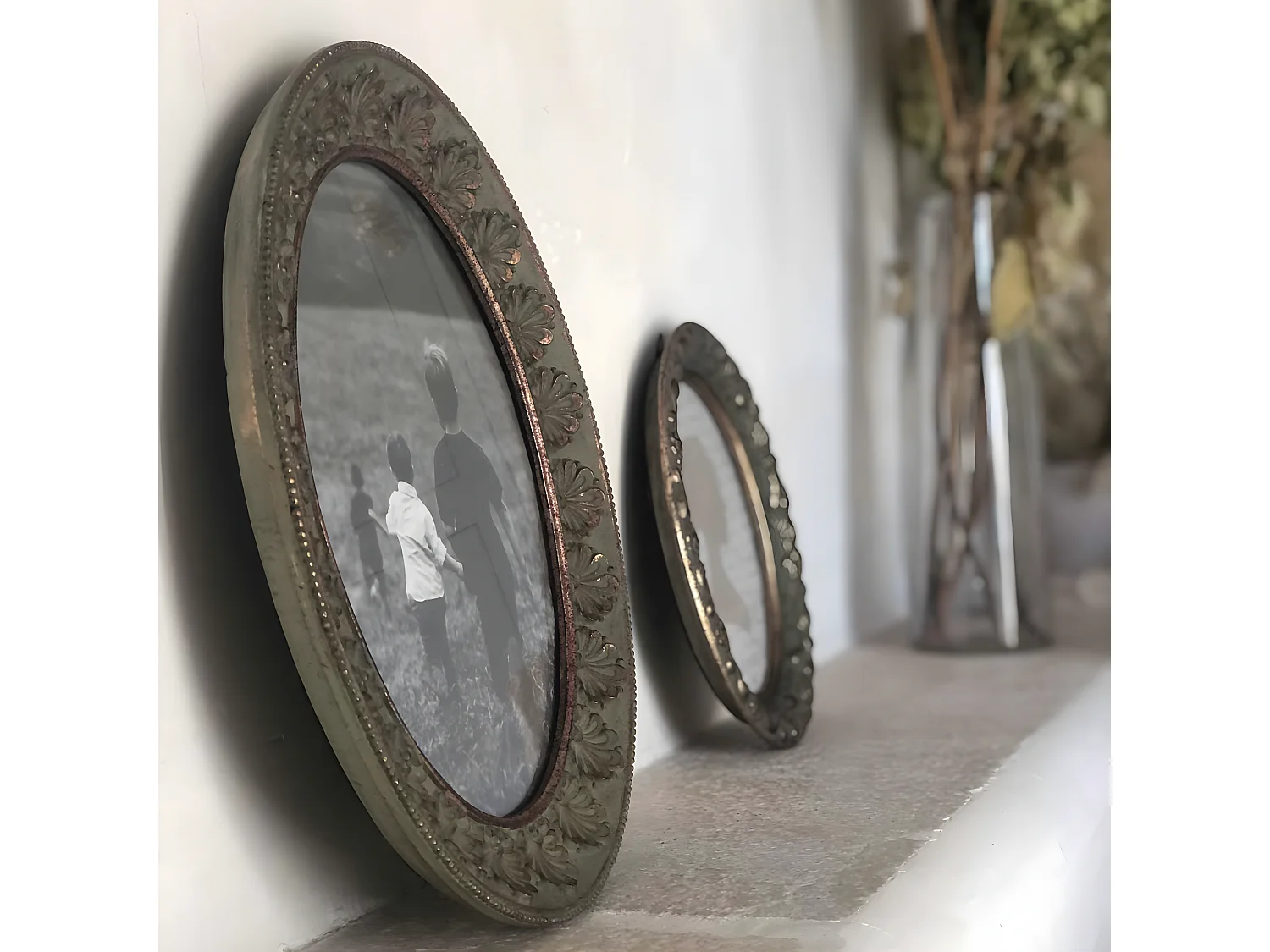 Cadre photo ovale style baroque