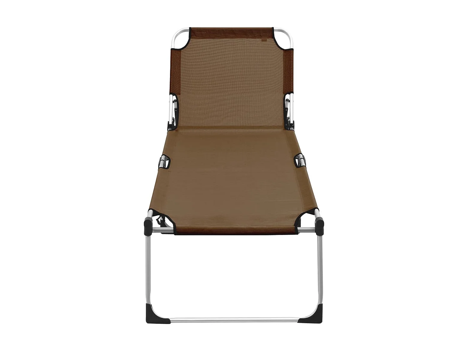 Chaise longue pliable extra haute pour seniors Marron Aluminium