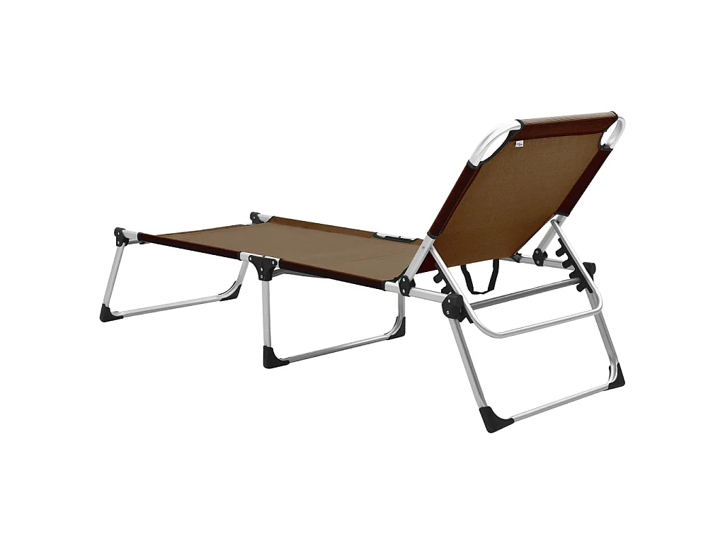 Chaise longue pliable extra haute pour seniors Marron Aluminium