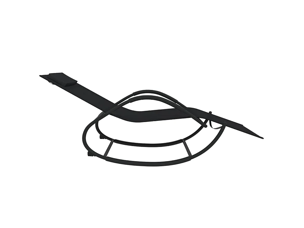 Schaukelstühle, 2 Stück, schwarzer Stahl und Textilene